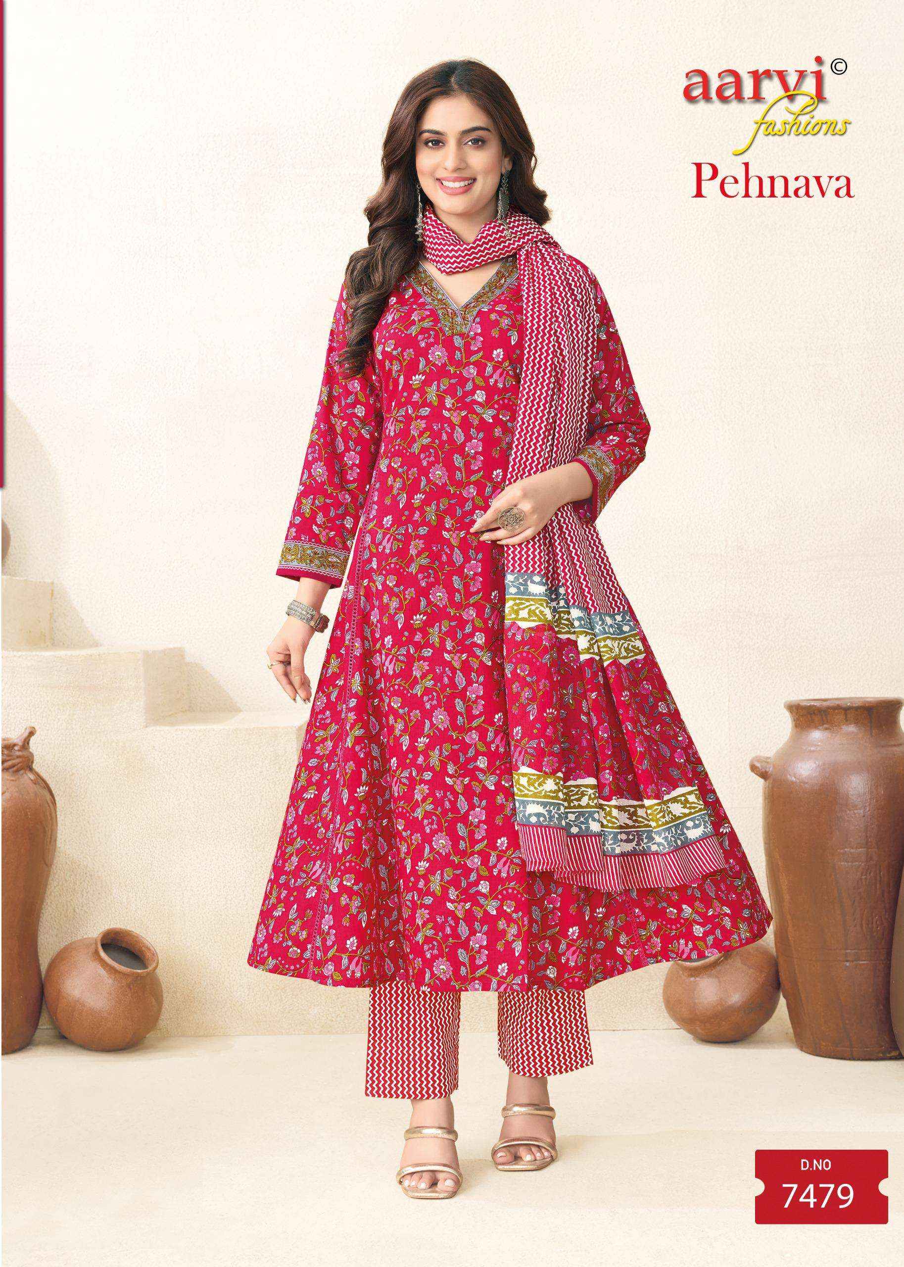 Aarvi Fashion Pehnava Vol 1 Radymade Cotton Dress 8 pcs Catalogue