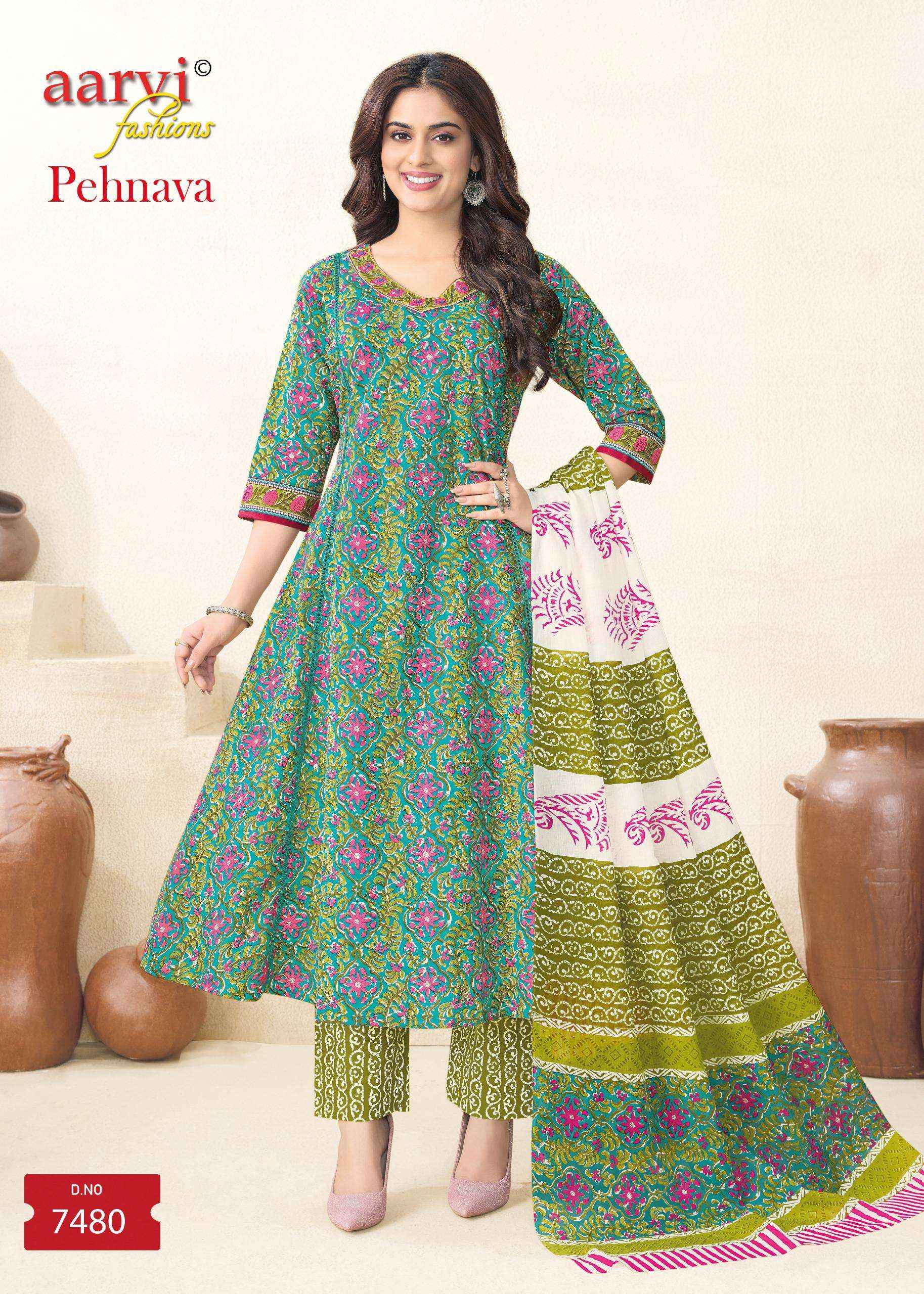 Aarvi Fashion Pehnava Vol 1 Radymade Cotton Dress 8 pcs Catalogue