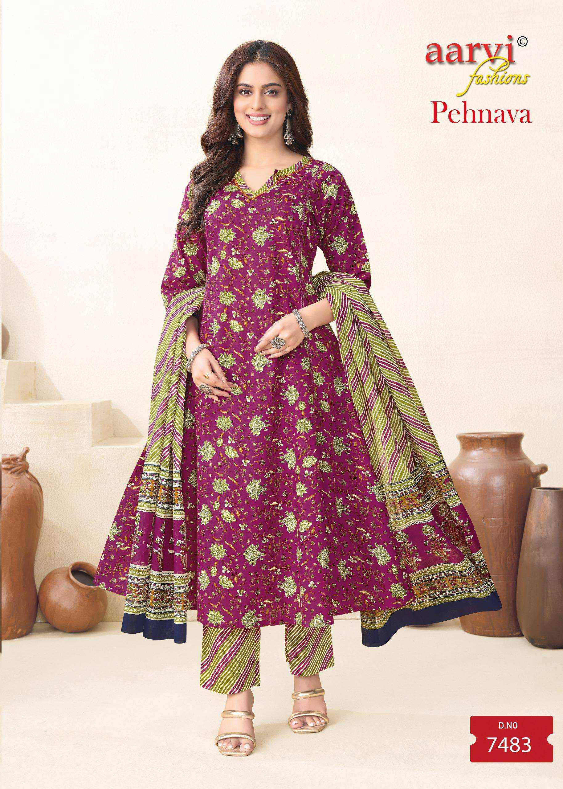 Aarvi Fashion Pehnava Vol 1 Radymade Cotton Dress 8 pcs Catalogue