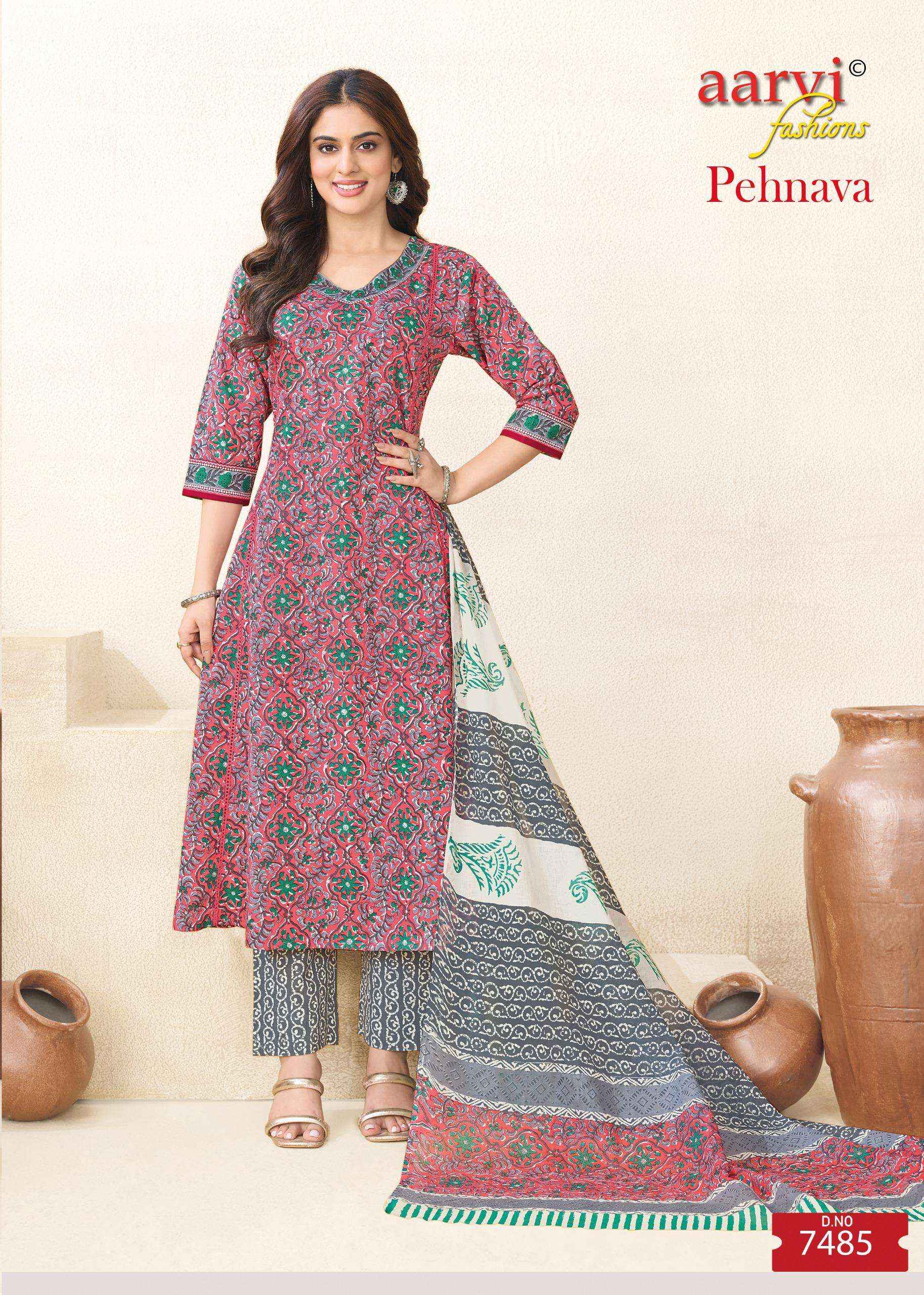 Aarvi Fashion Pehnava Vol 1 Radymade Cotton Dress 8 pcs Catalogue