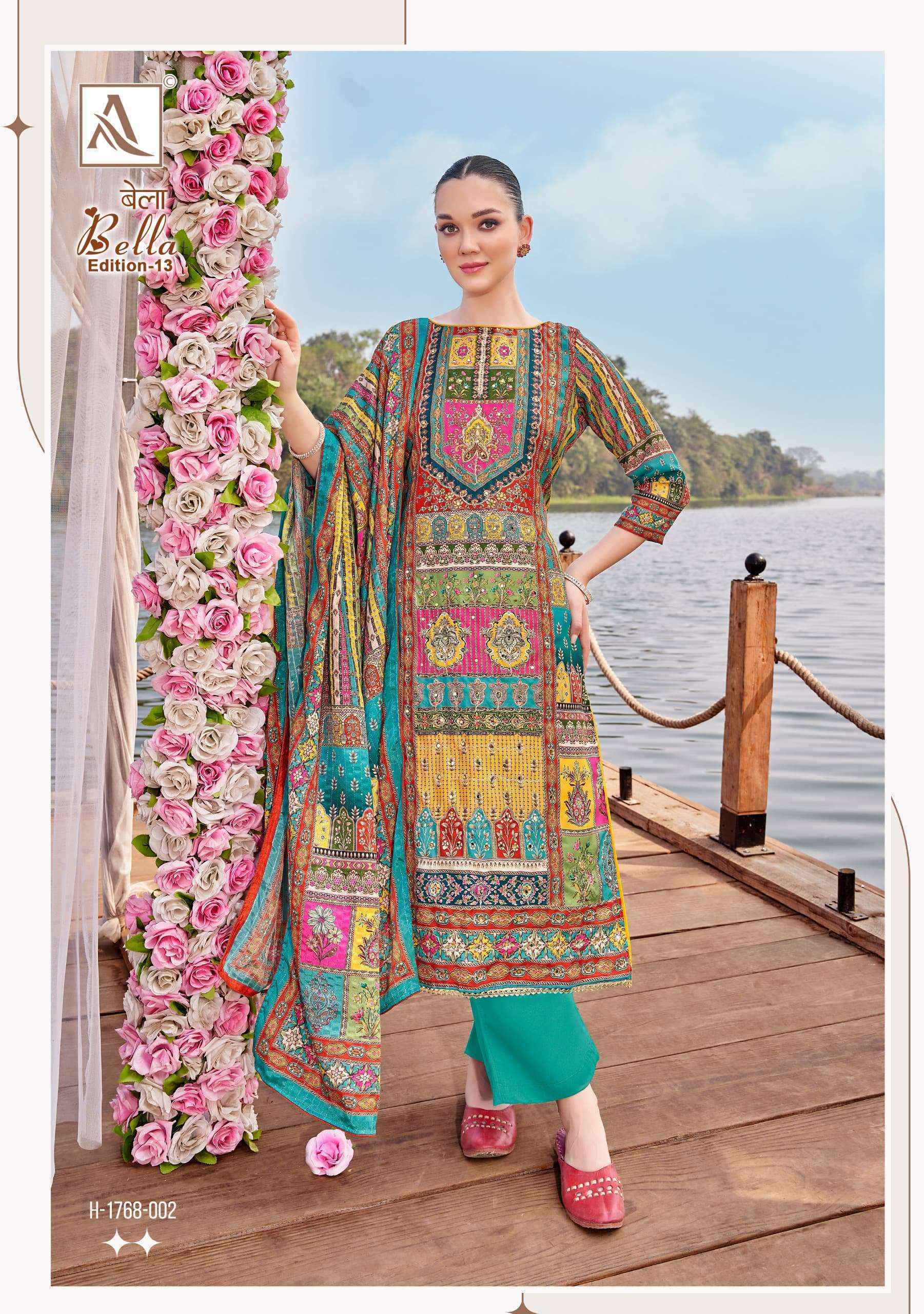 Alok Bella Edition 13 Muslin Dress Material 6 pcs Catalogue