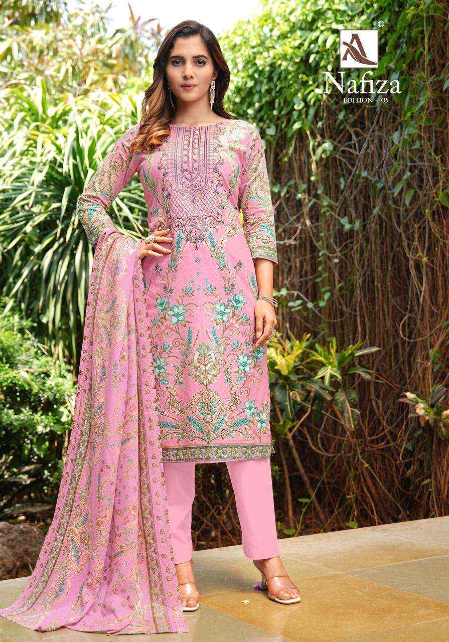 Alok Nafiza Editon 5 Cambric Cotton Dress Material 8 pcs Catalogue