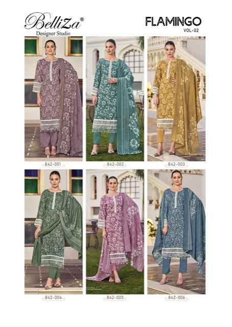 Belliza Flamingo Vol 2 Cotton Dress Material 6 pcs Catalogue