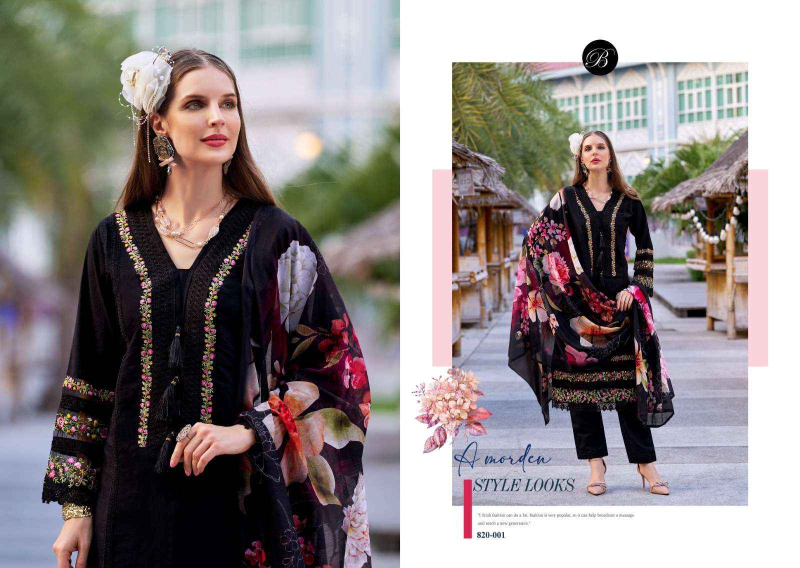 Belliza Majestic roman Silk Dress Material 6 pcs Cataloge