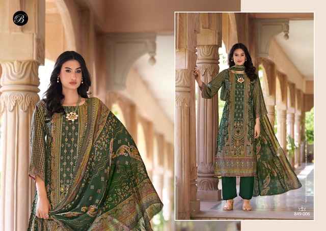 Belliza Nusrat Vol 5 Viscose Musline Dress Material 6 pcs Catalogue