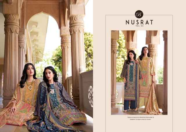 Belliza Nusrat Vol 5 Viscose Musline Dress Material 6 pcs Catalogue