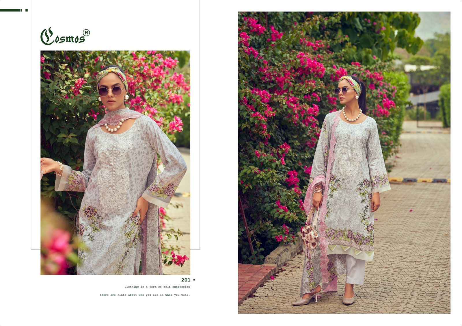 Cosmos Needle Wonder Vol 2 Lawn Cotton Dress Material 8 pcs Catalogue