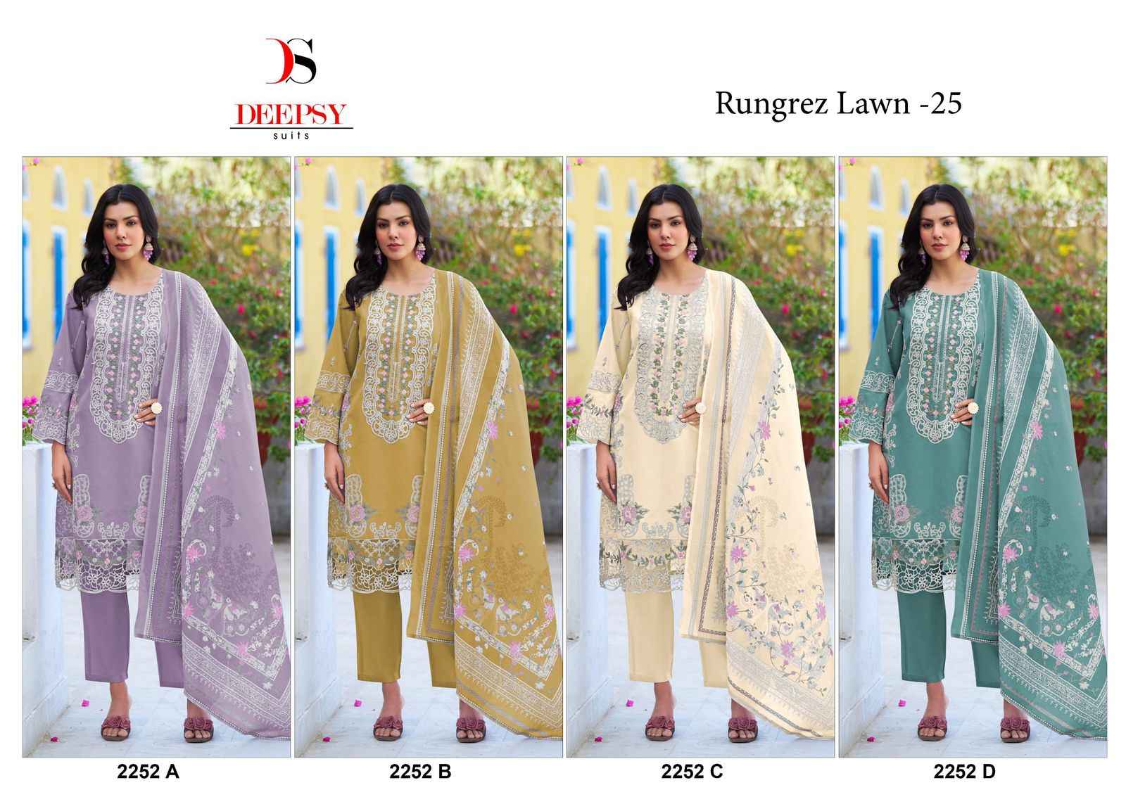 Deepsy Rungrez Lawn Vol 25 Cotton Dress Material 4 pcs Catalogue