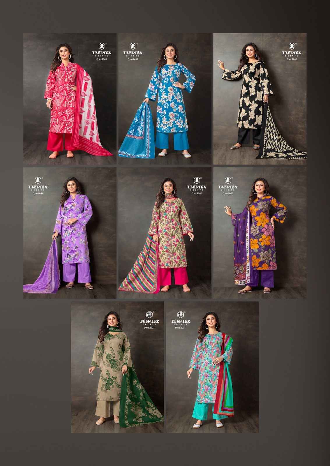 Deeptex Aalia Afreen Vol 2 Lawn Cotton Dress Material 8 pcs Catalogue