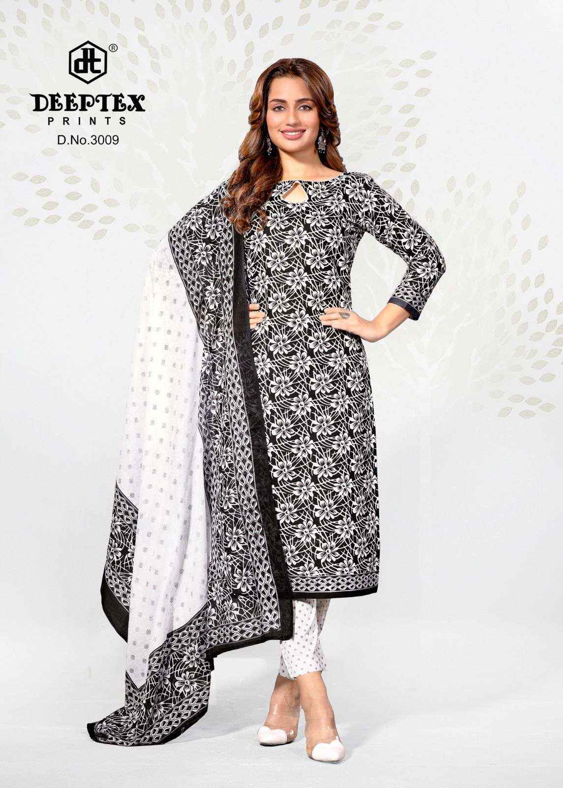 Deeptex Aaliza Black & White Special Vol 3 Cotton Dress Material 10 pcs Catalogue