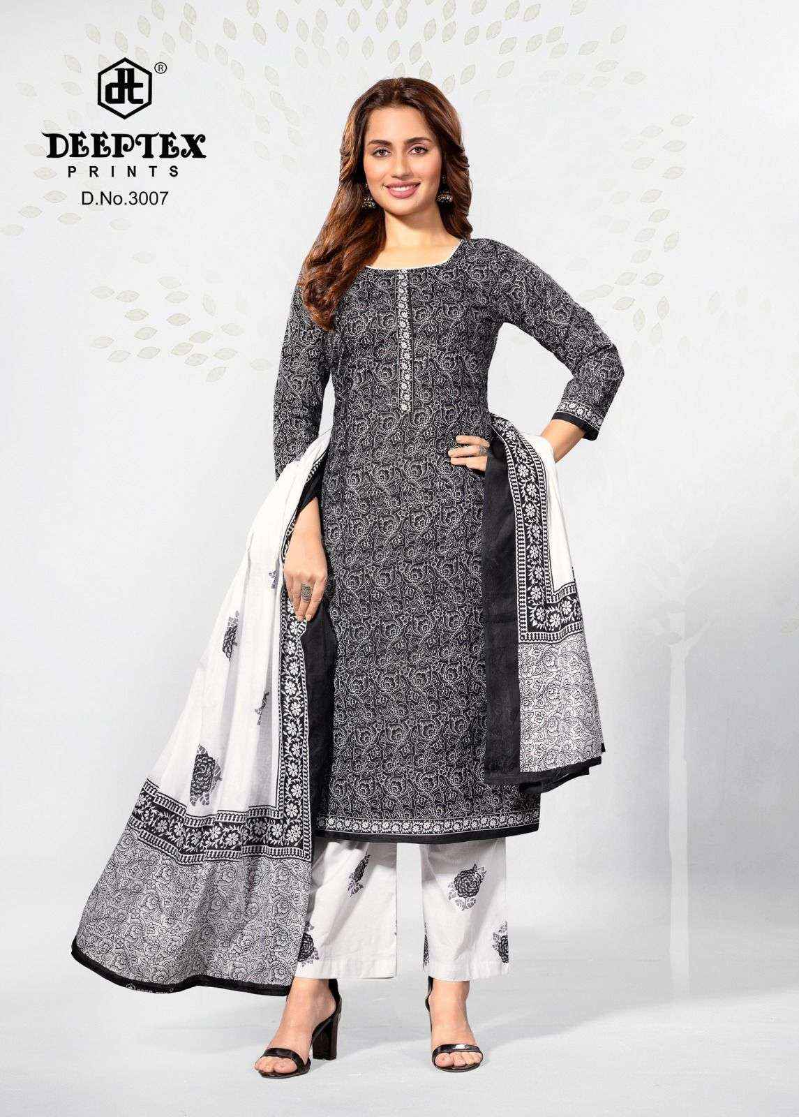 Deeptex Aaliza Black & White Special Vol 3 Cotton Dress Material 10 pcs Catalogue