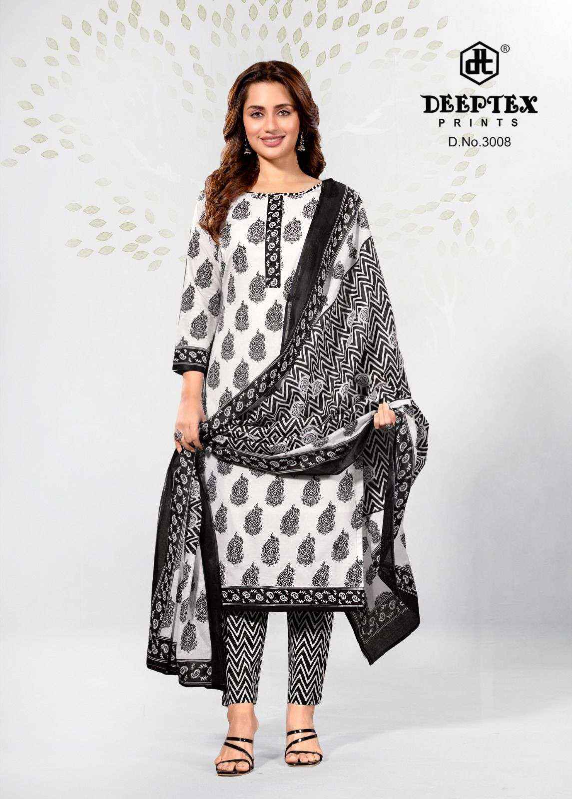 Deeptex Aaliza Black & White Special Vol 3 Cotton Dress Material 10 pcs Catalogue