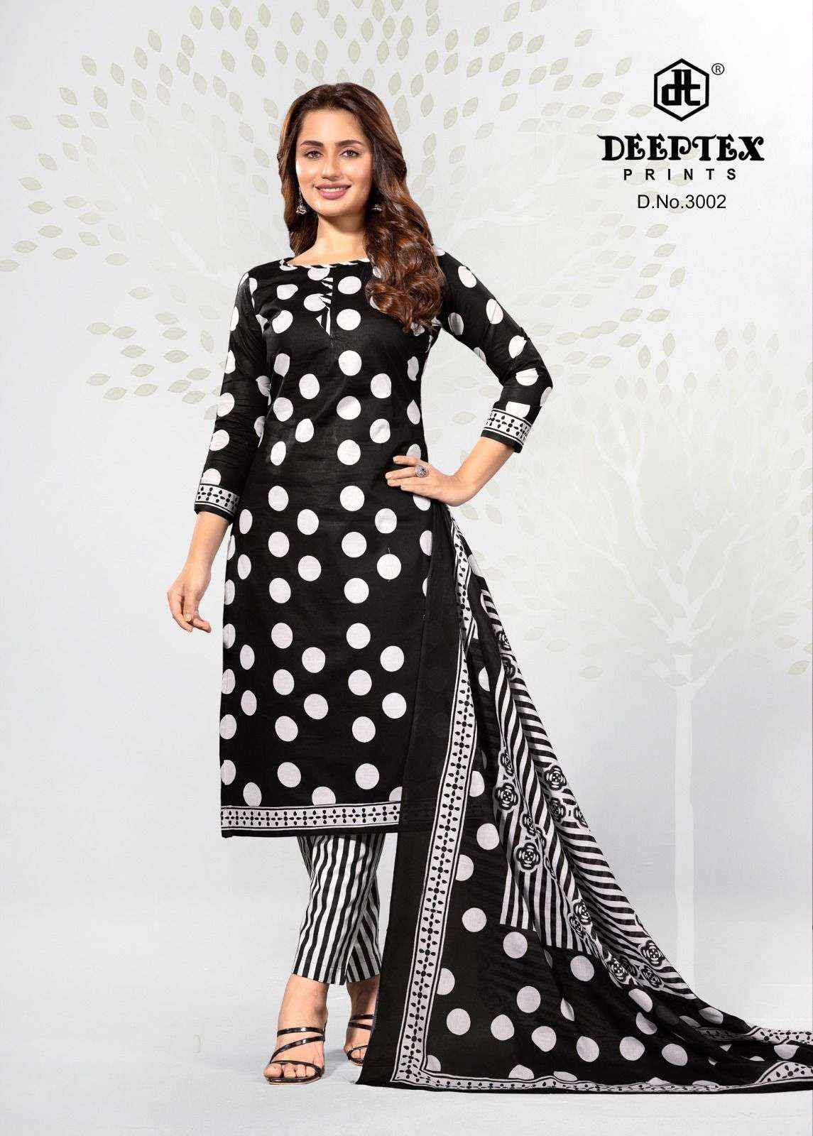 Deeptex Aaliza Black & White Special Vol 3 Cotton Dress Material 10 pcs Catalogue