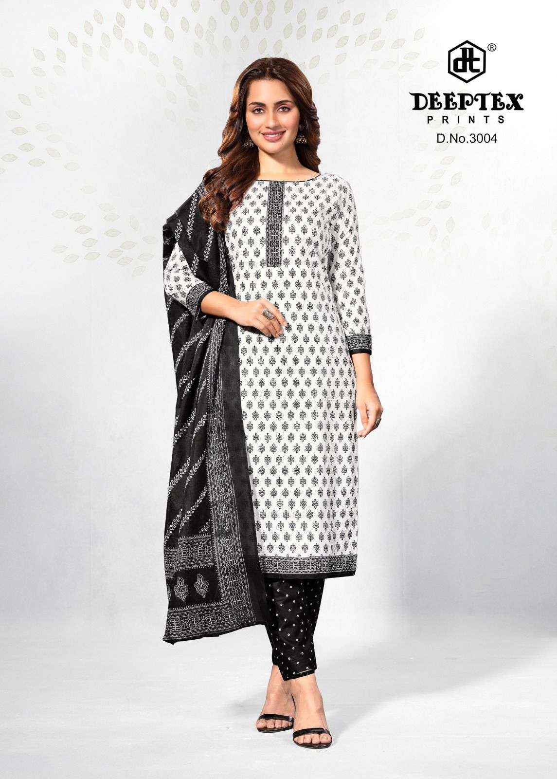 Deeptex Aaliza Black & White Special Vol 3 Cotton Dress Material 10 pcs Catalogue