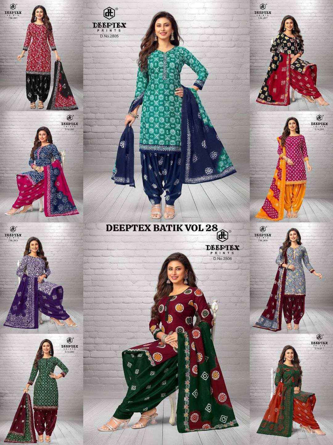 Deeptex Batik Plus Vol 28 Cotton Dress Material 10 pcs Catalogue