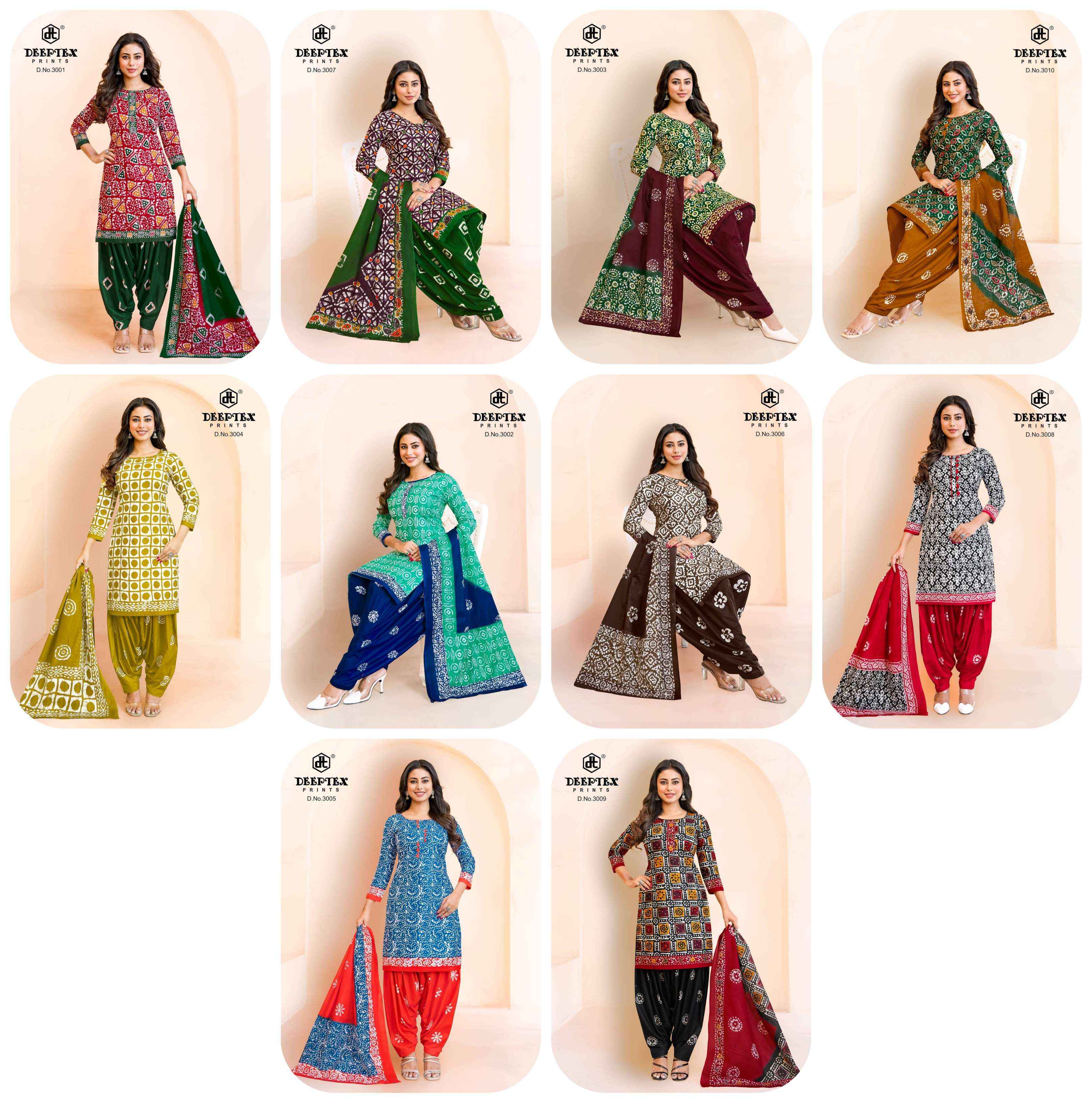 Deeptex Batik Plus Vol 30 Cotton Dress Material 10 pcs Catalogue