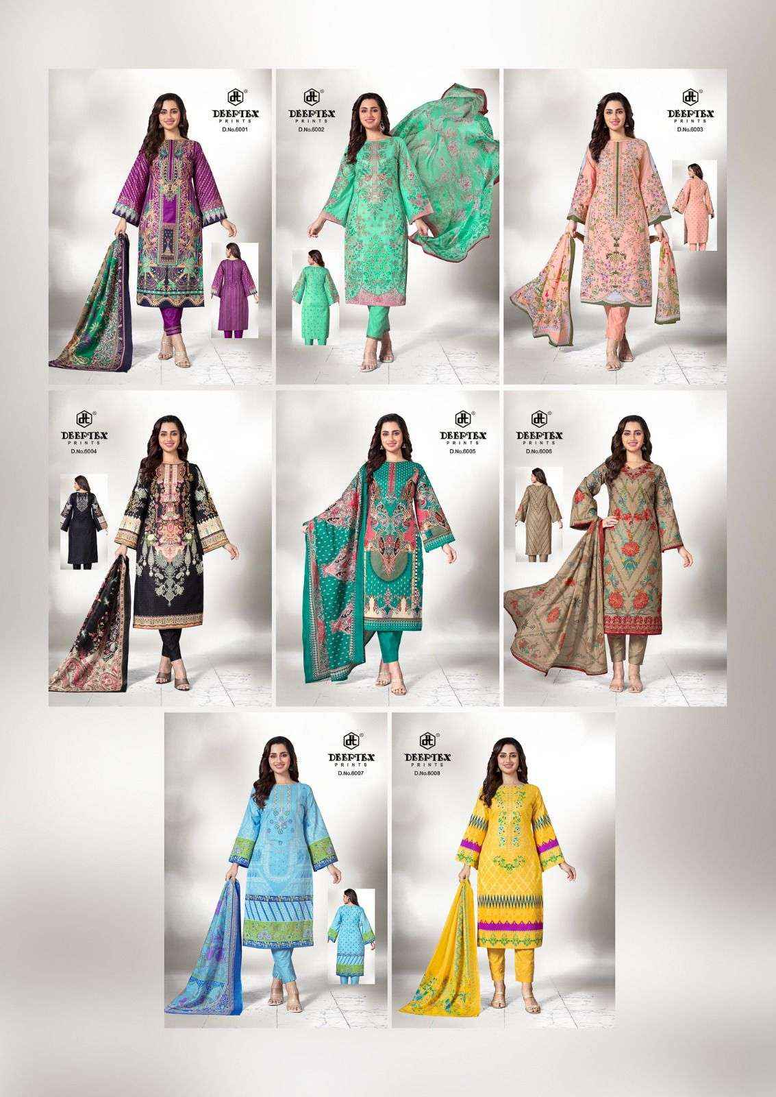 Deeptex Roohi Zara Vol 6 Lawn Cotton Dress Material 8 pcs Catalogue