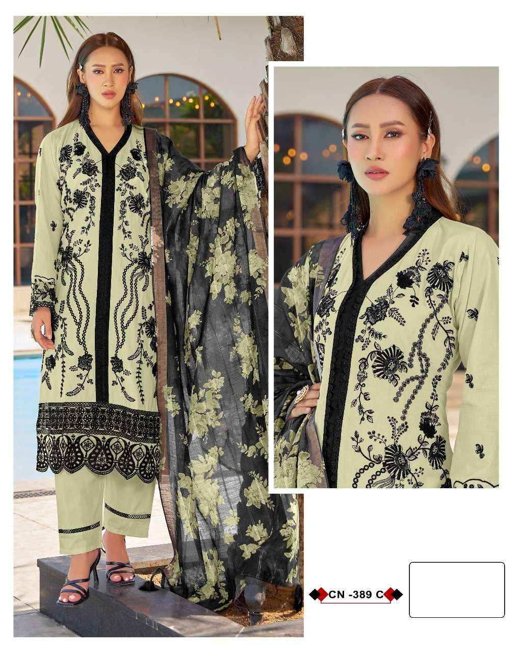 Fepic Crafted Needle Cn 389 Readymade Cotton Dress 3 pcs Catalogue