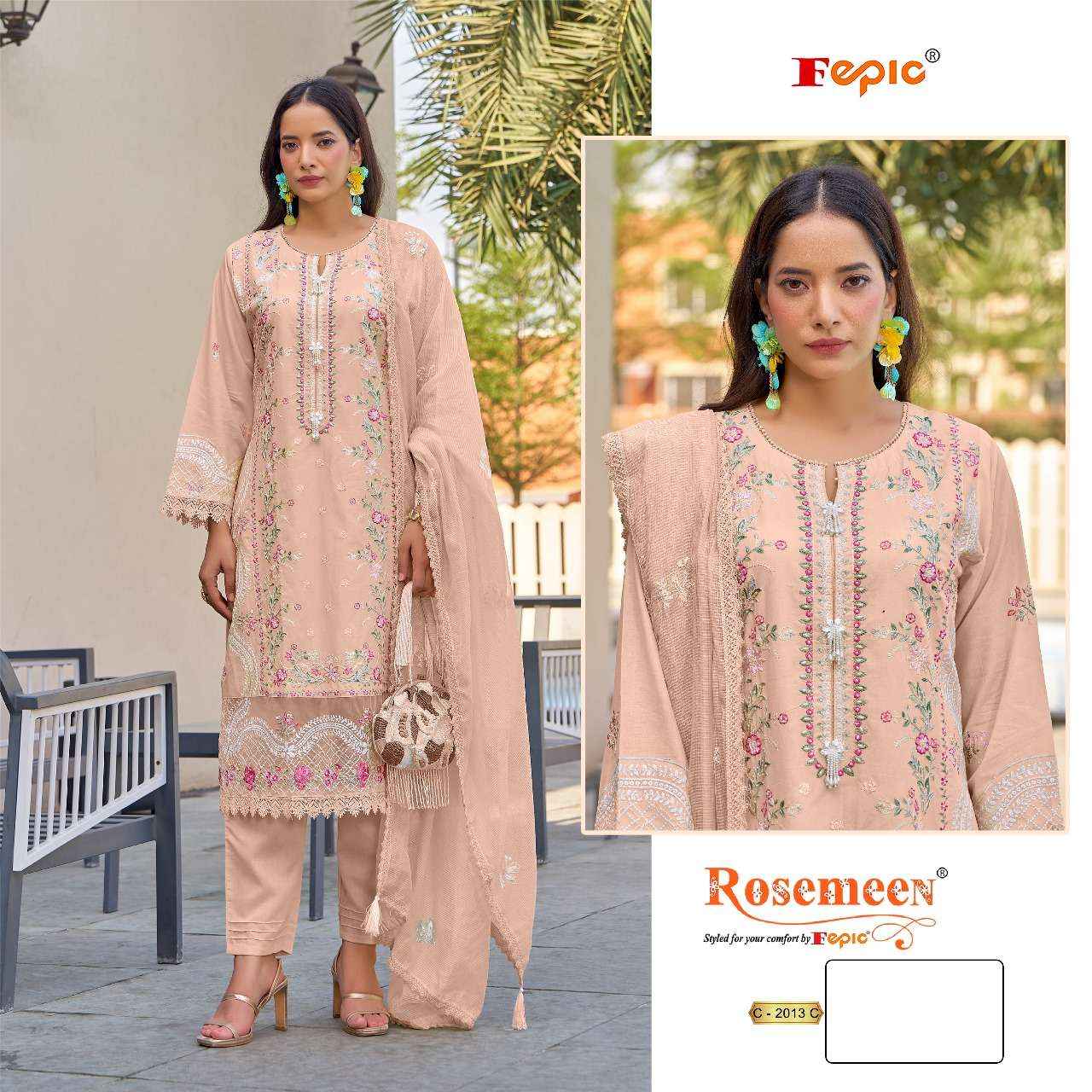 Fepic Rosemeen C 2013 Cambric Cotton Dress Material 3 pcs Catalogue