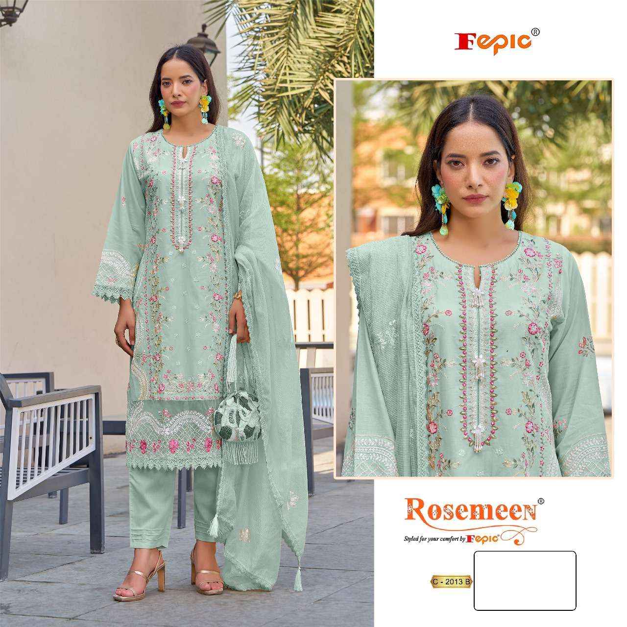 Fepic Rosemeen C 2013 Cambric Cotton Dress Material 3 pcs Catalogue
