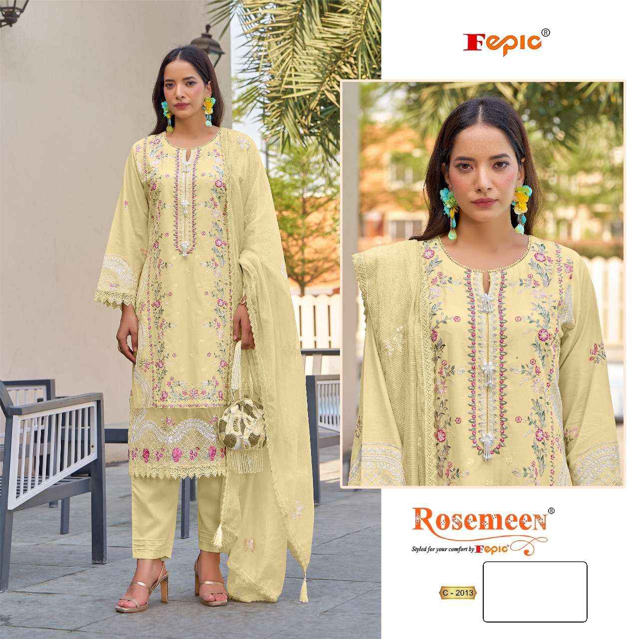 Fepic Rosemeen C 2013 Cambric Cotton Dress Material 3 pcs Catalogue