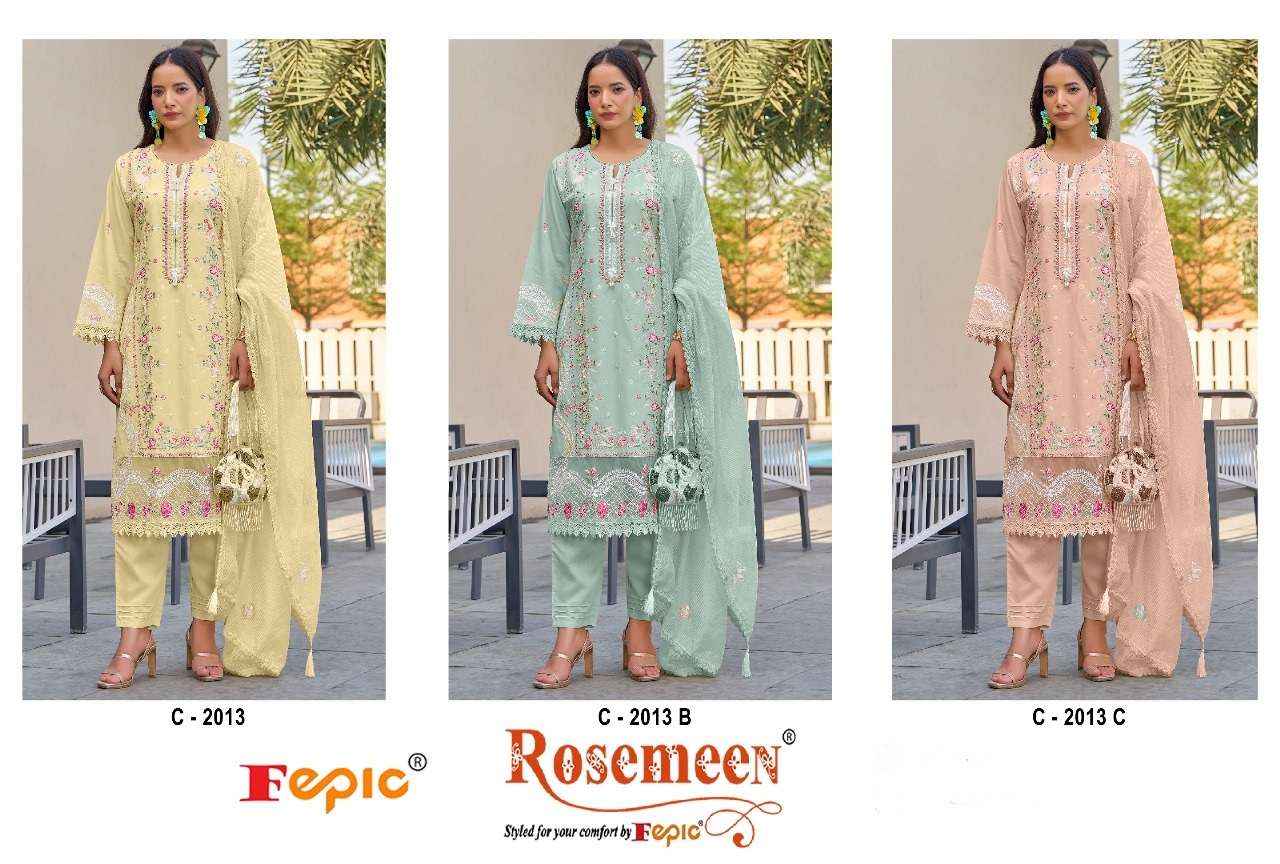 Fepic Rosemeen C 2013 Cambric Cotton Dress Material 3 pcs Catalogue