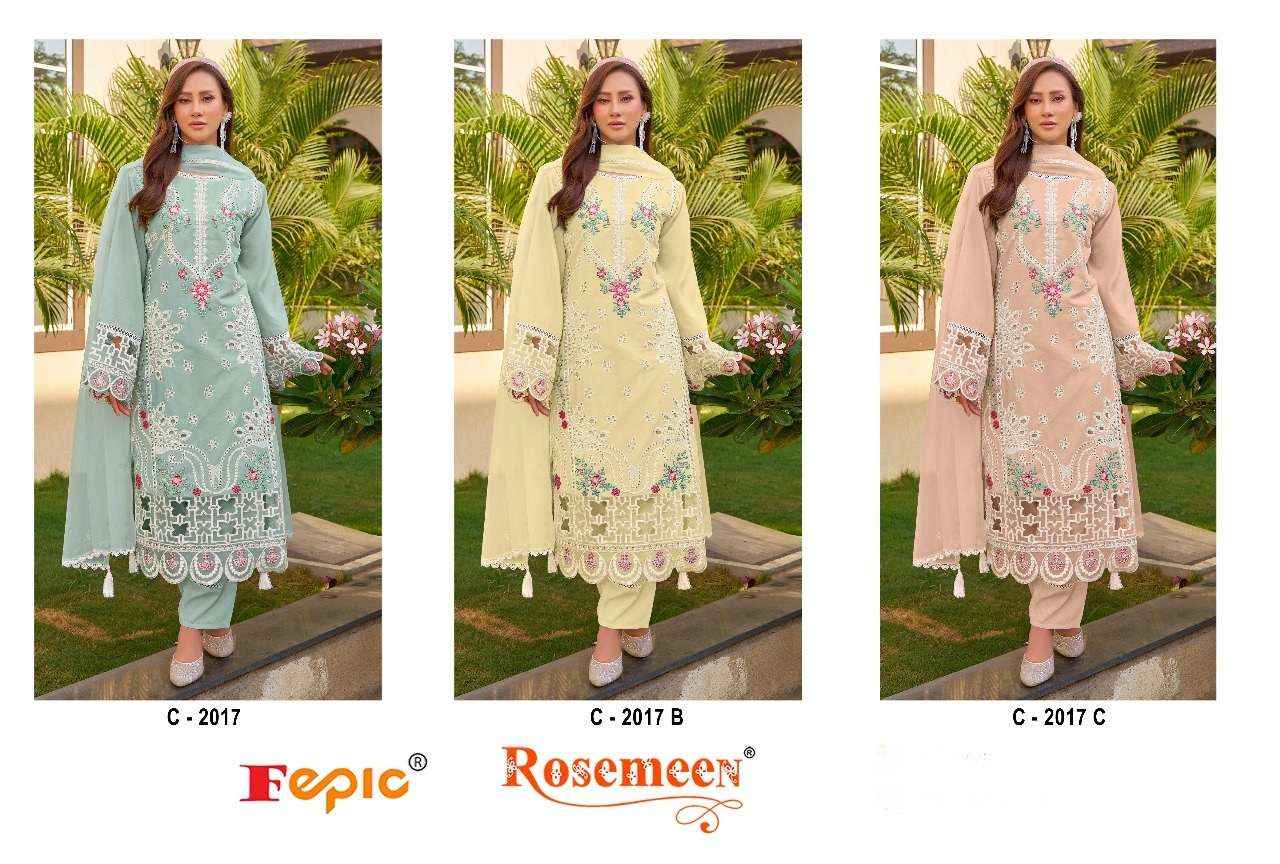 Fepic Rosemeen C 2017 Cotton Dress Material 3 pcs Catalogue