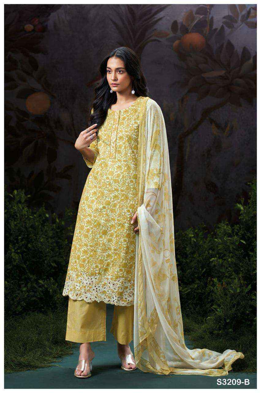 Ganga Avari 3209 Cotton Dress Material 4 pcs Catalogue