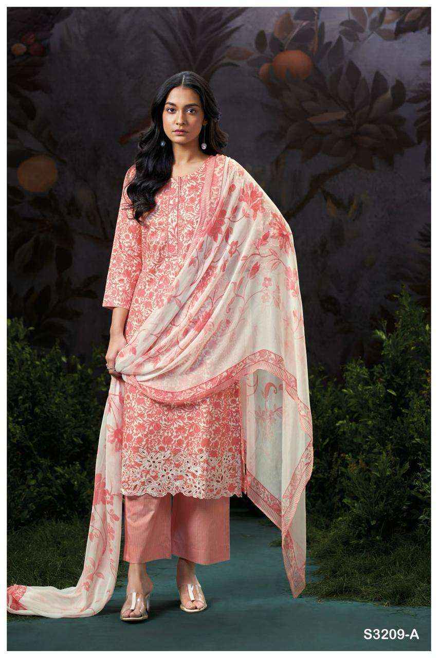 Ganga Avari 3209 Cotton Dress Material 4 pcs Catalogue