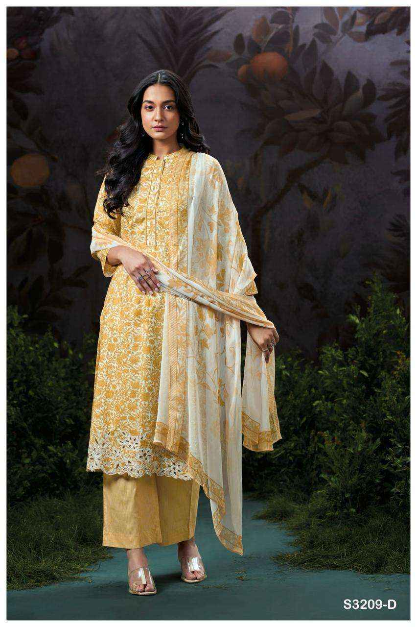 Ganga Avari 3209 Cotton Dress Material 4 pcs Catalogue