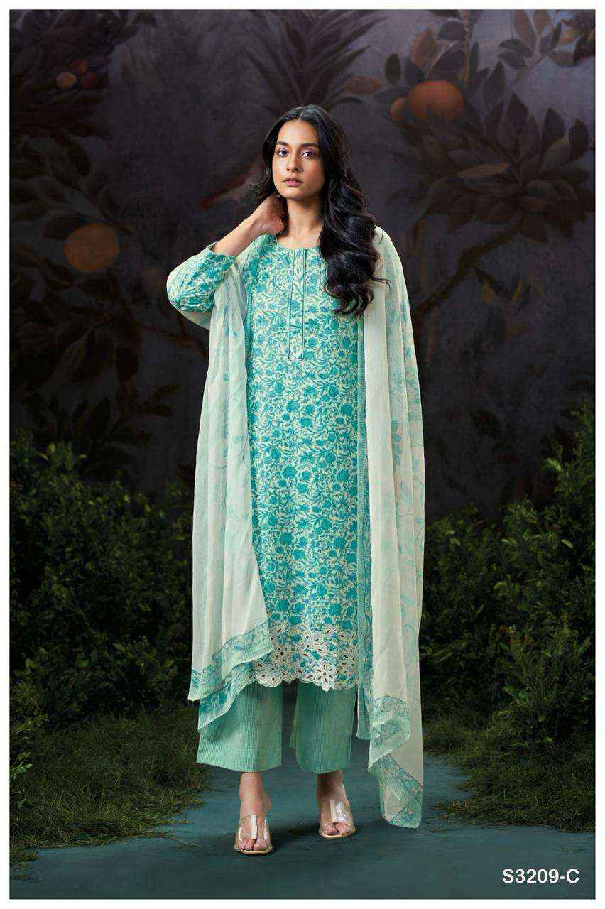 Ganga Avari 3209 Cotton Dress Material 4 pcs Catalogue