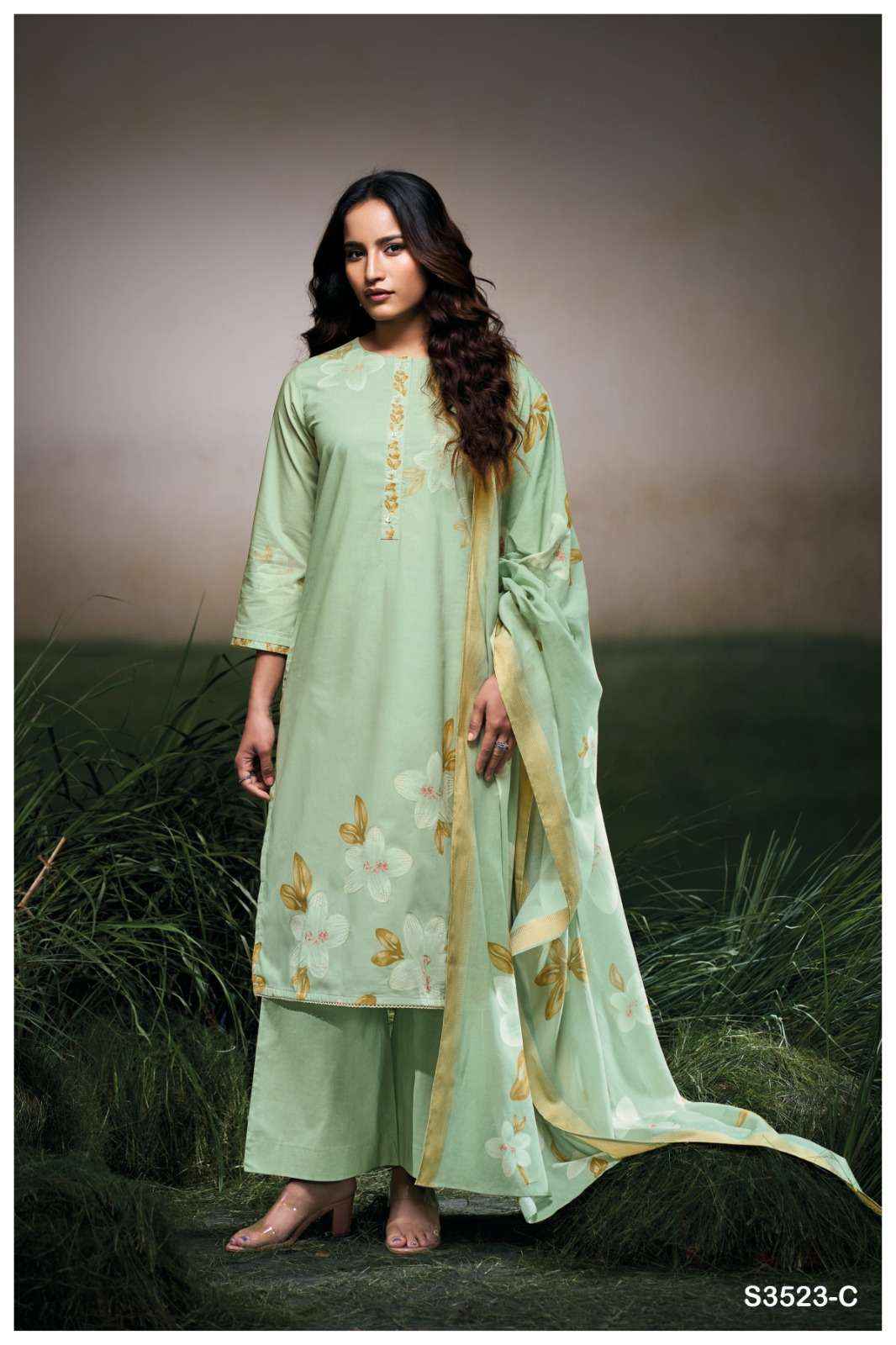 Ganga Faryat 3523 Cotton Dress Material 4 pcs Catalogue