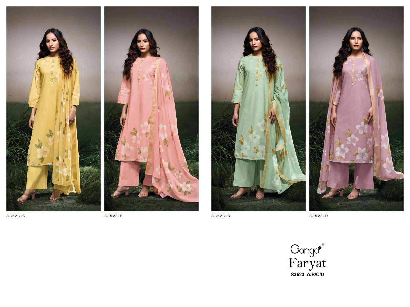 Ganga Faryat 3523 Cotton Dress Material 4 pcs Catalogue