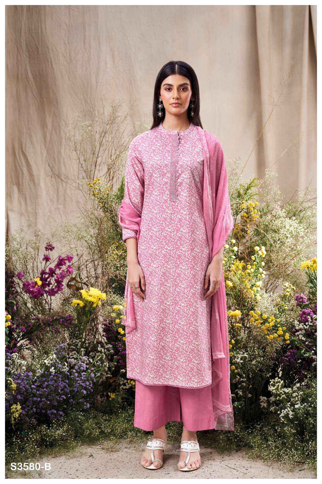 Ganga Manvika 3580 Cotton Dress Material 4 pcs Catalogue