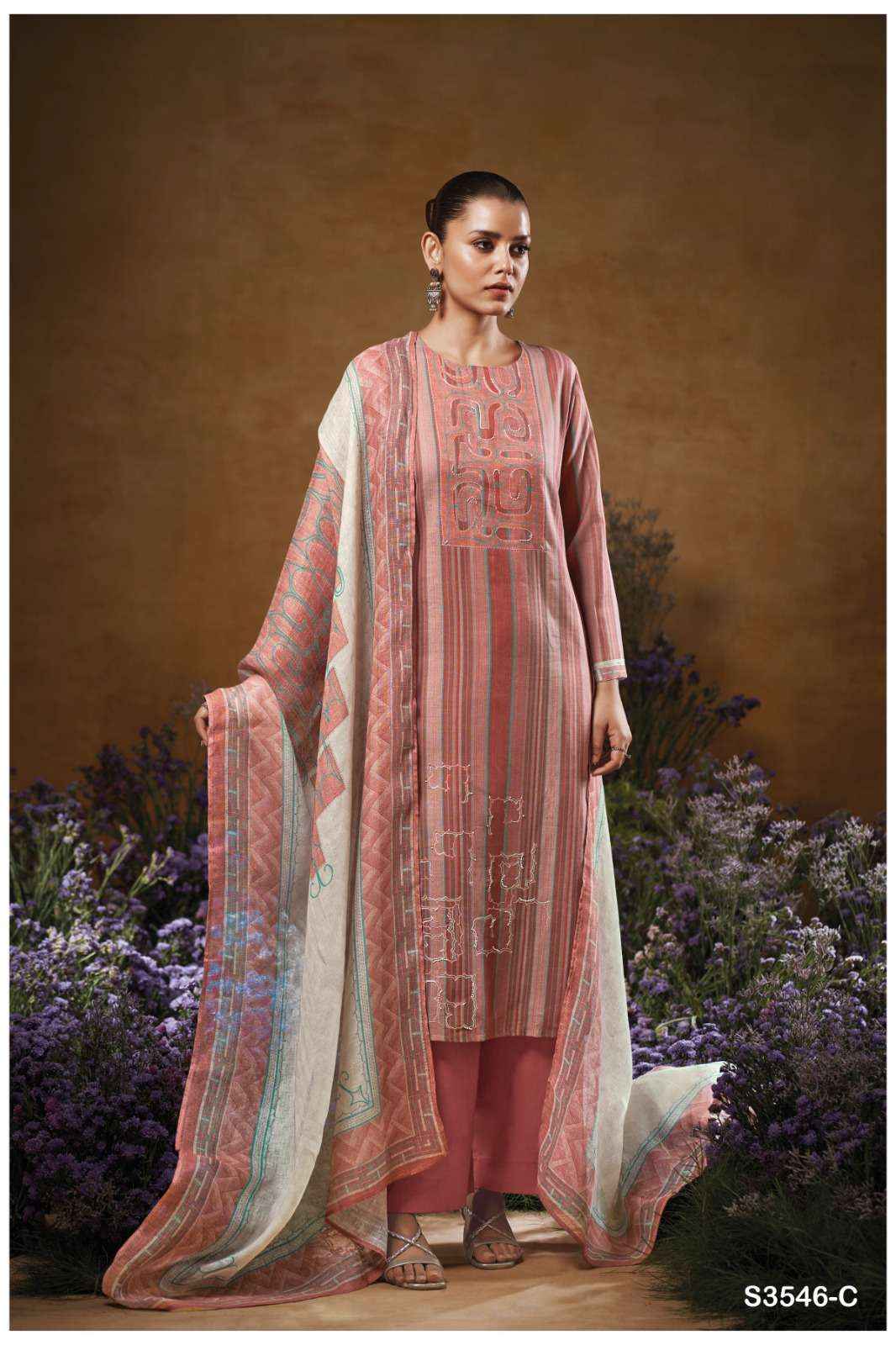 Ganga Tavia 3546 Cotton Dress Material 4 pcs Catalogue