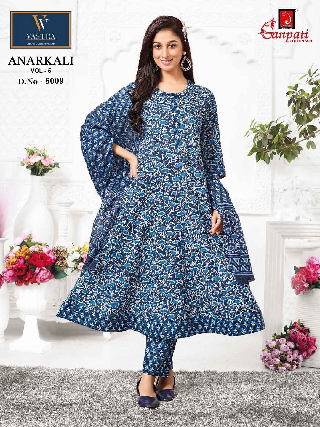Ganpati Anarkali Vol 5 Readymade Cotton Dress 12 pcs Catalogue