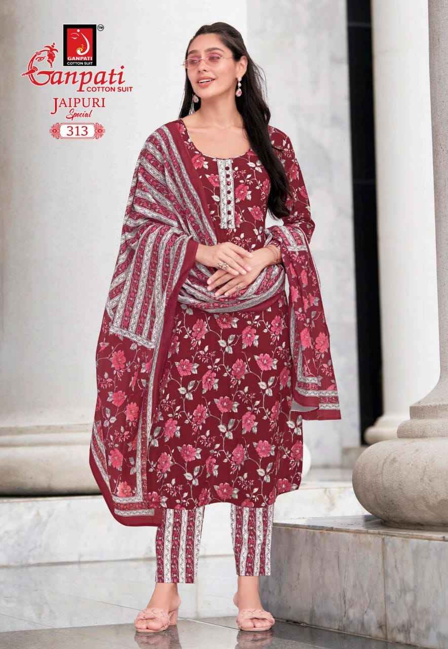 Ganpati Jaipuri Special Vol 15 Cotton Dress Material 15 pcs Catalogue