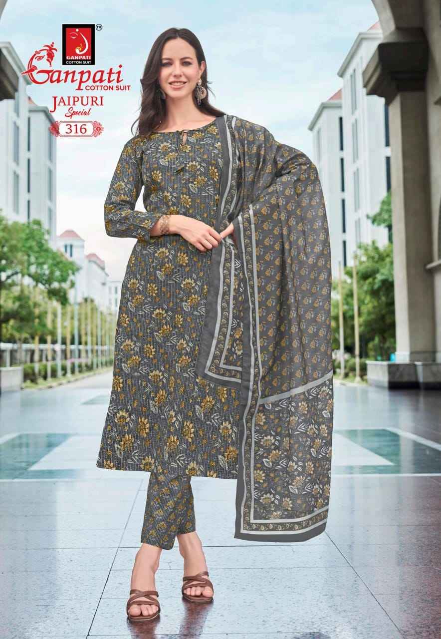 Ganpati Jaipuri Special Vol 15 Cotton Dress Material 15 pcs Catalogue