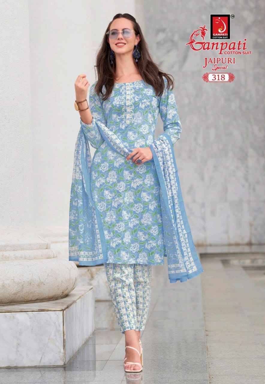 Ganpati Jaipuri Special Vol 15 Cotton Dress Material 15 pcs Catalogue
