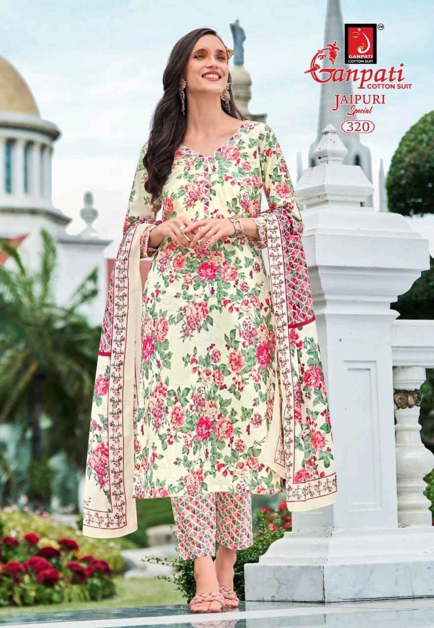 Ganpati Jaipuri Special Vol 15 Cotton Dress Material 15 pcs Catalogue