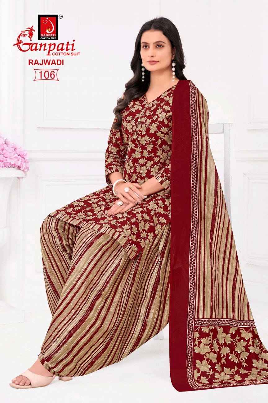 Ganpati Rajwadi Vol 1 Cotton Dress Material 6 pcs Catalogue