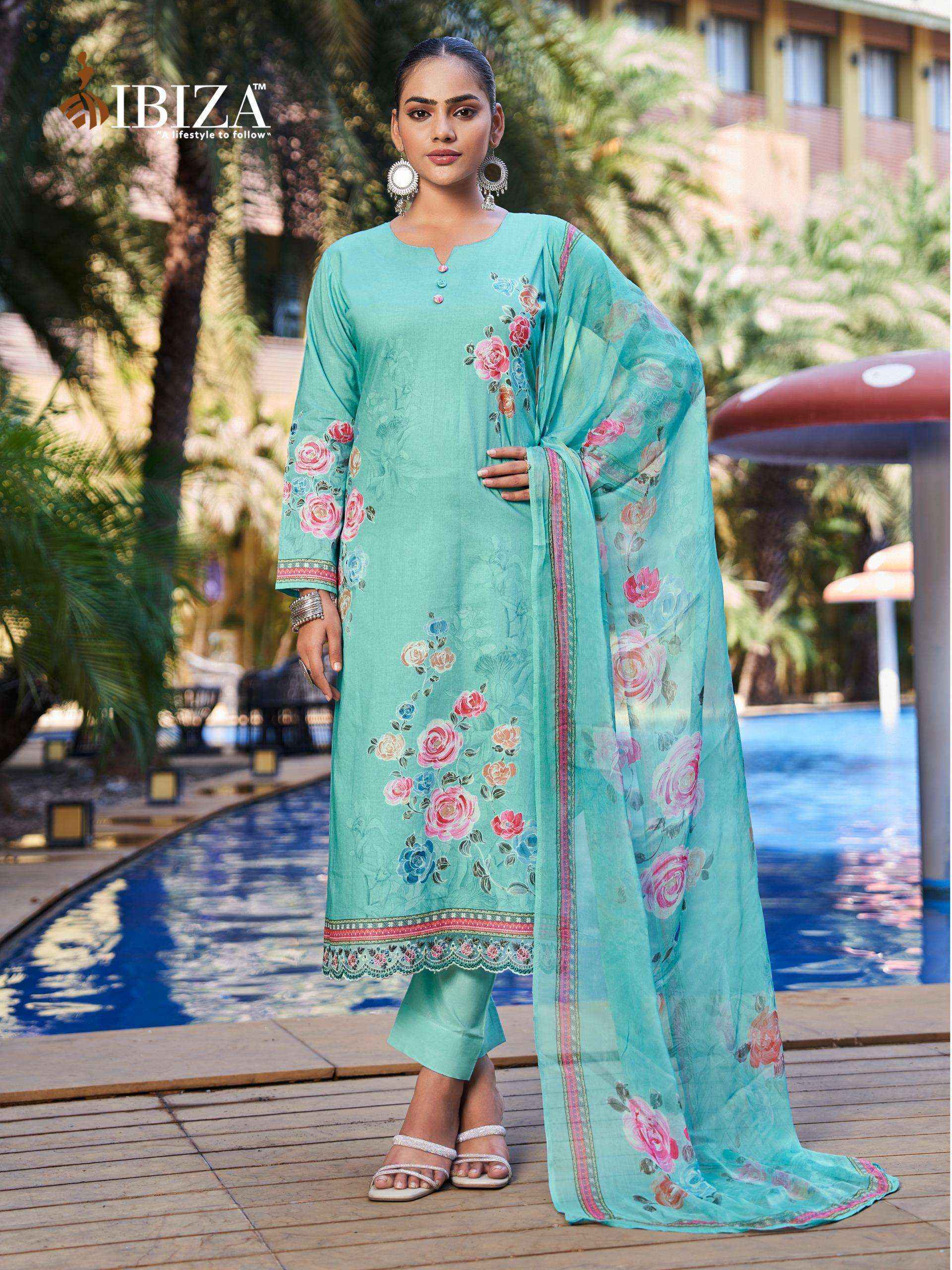 Ibiza Hill Queen Lawn Cotton Dress Material 4 Pc Catalogue