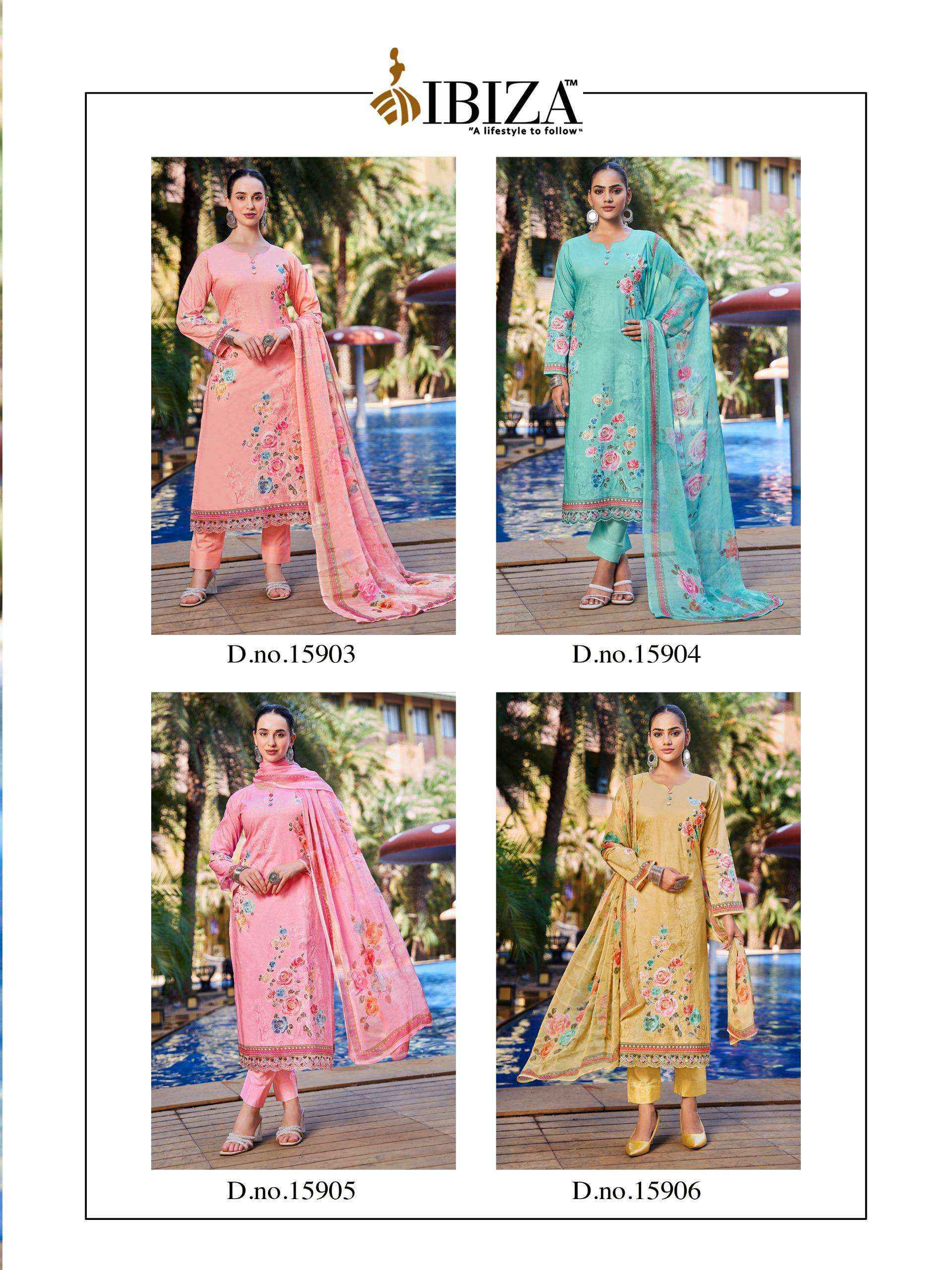Ibiza Hill Queen Lawn Cotton Dress Material 4 Pc Catalogue