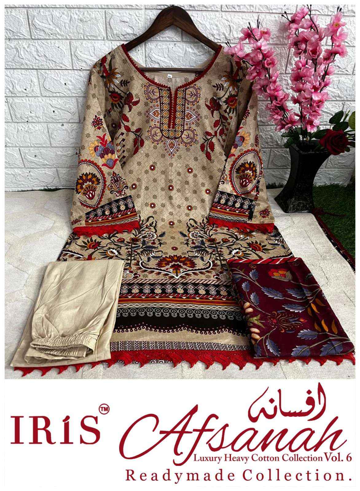 Iris Afsanah Vol 6 Readymade Cotton Dress Material 10 pcs Catalogue