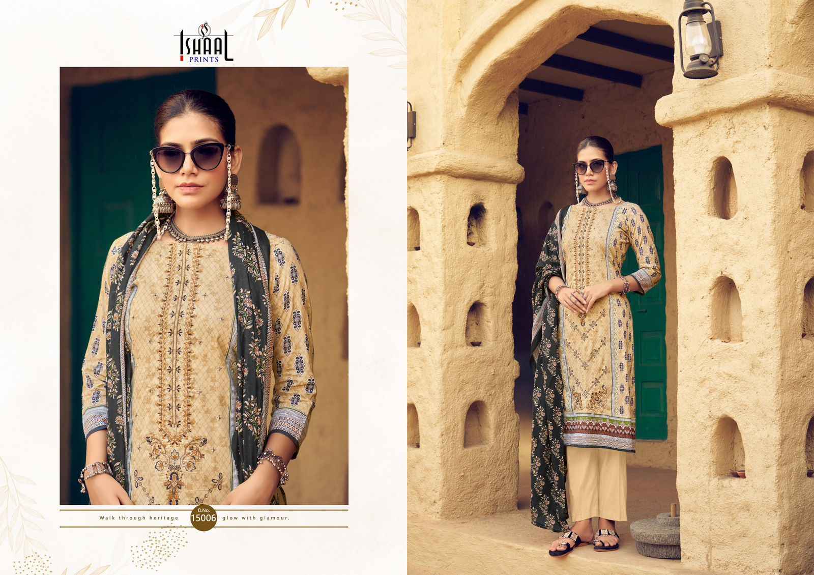 Ishaal Embroidered Vol 15 Lawn Cotton Dress Material 10 pcs Catalogue