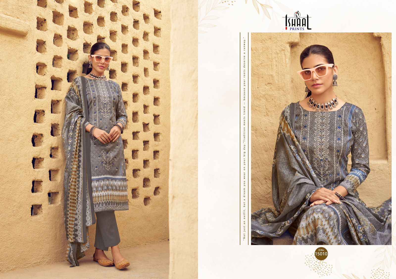 Ishaal Embroidered Vol 15 Lawn Cotton Dress Material 10 pcs Catalogue