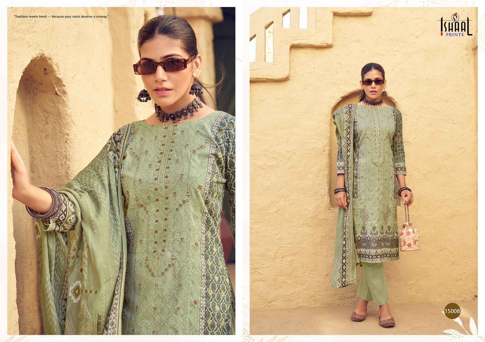 Ishaal Embroidered Vol 15 Lawn Cotton Dress Material 10 pcs Catalogue
