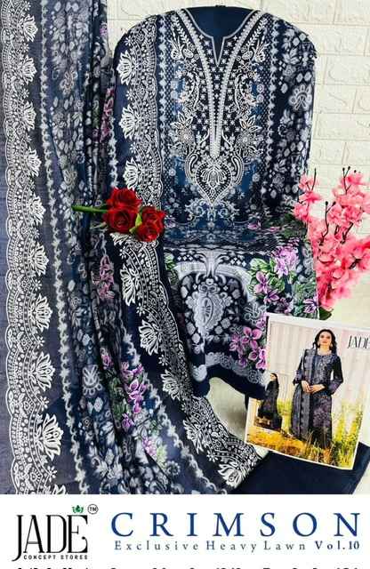 Jade Crimson Vol 10 Lawn Dress Material 6 pc Cataloge
