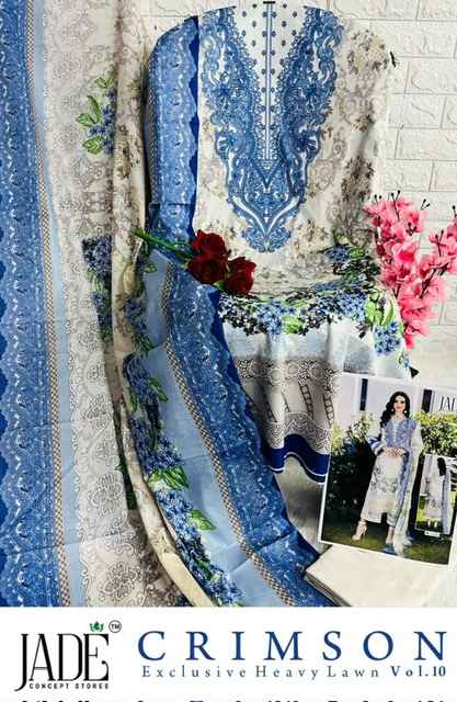 Jade Crimson Vol 10 Lawn Dress Material 6 pc Cataloge