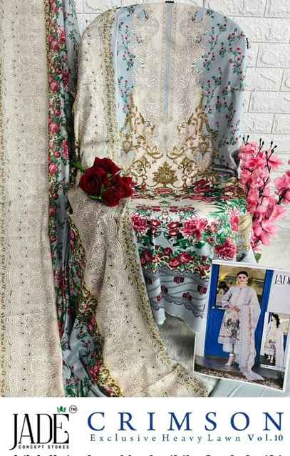 Jade Crimson Vol 10 Lawn Dress Material 6 pc Cataloge